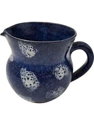 Jarra de leche de cerámica azul con mango de patrón manchado T2870 SP50 Foto 1 de 4