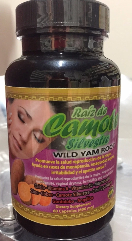 Raiz De Camote Silvester Menopausia Wild YAM Root 600 MG 60 Capsules Menopause