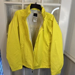 Gelbe Regenjacke Kapuze Lauf Regenmantel Windbreaker Damen XL Neu Rudern - Bild 1 von 11