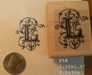 Estampilla de goma letra L con monograma P58 - Imagen 1 de 2