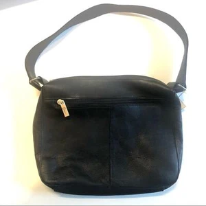 Bolso de hombro ROYCE New York de cuero negro, herrajes plateados, ¡NUEVO CON ETIQUETAS! - Imagen 1 de 6