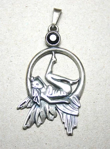 Anhänger Kette Elfe Fairy Mond Mondlicht Amulett Schmuck Magie Weisheit Fantasy - Foto 1 di 3