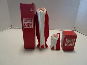 Dept 56 Barefoot Santa Figurines set 2 faux Wood Christmas 11.25” & 4.25” T 2000 - Picture 1 of 11