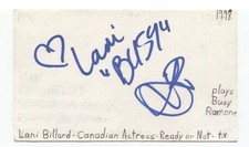 Lani Billard Signed 3x5 Index Card Autographed Signature Actress