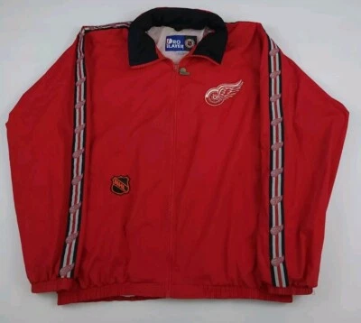 Vintage 90s Detroit Red Wings Pro Player Lined Windbreaker Jacket XXL NHL Sport - Image 1 of 4