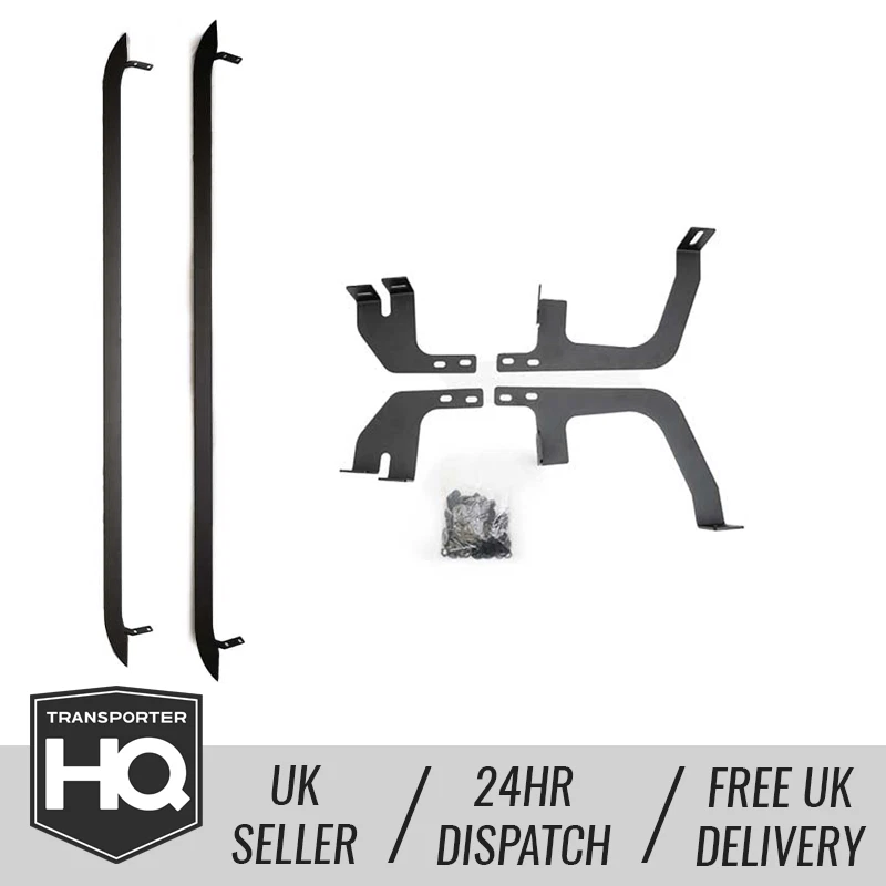 TRANSPORTERHQ Ford Transit Custom (Gen 1) – Trapezoid SWB/LWB Side Bars – Matt Black - LWB