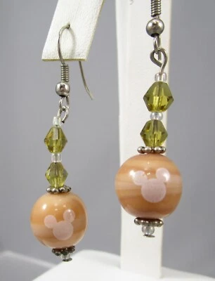 Pendientes de gancho orejas redondas de piedra arremolinada naranja de 2" de largo 68c Foto 1 de 4