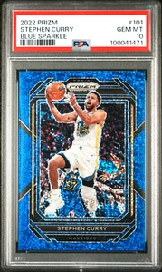 2023-23 Panini Prizm Stephen Curry Blue Sparkle #101 #/144 PSA 10 GEM MINT - Bild 1 von 2