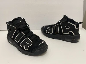 OG GS NIKE AIR UPTEMPO MORE BLACK WHITE YOUTH BASKETBALL PIPPEN SZ 7Y RETRO - Picture 1 of 24