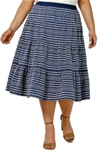 TOMMY HILFIGER Women's Denim Blue MAXI SKIRT PLUS 0X Aquarius Embroidered NWT - Picture 1 of 2