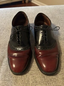 Allen Edmonds Oxford Mens 7.5 Leather Two-Tone Dress Shoes 30199 READ - Picture 1 of 8