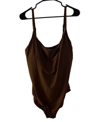 Anne Cole Talla 18 Marrón Clásico Una Pieza Traje de Baño Estante Sujetador Correas Ajustables Foto 1 de 4