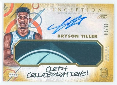 2023 TOPPS INCEPTION OVERTIME ELITE (OTE) BRYSON TILLER RC AUTO GREAT RELIC 5/50 - Image 1 of 2