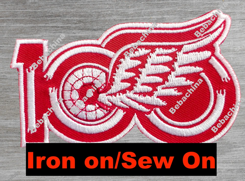 100th Anniversary Red Wings Patch 100 seasons Detroit Red Wing Jersey Patch - Image 1 of 1