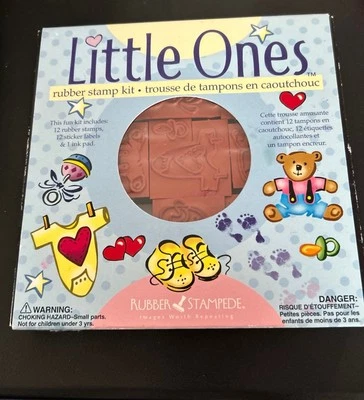 Kit de sellos de goma Little Ones 11 piezas - sin almohadilla de tinta - falta un sello de corazón Foto 1 de 2
