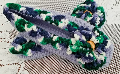 全新 小号 手工钩针编织 女式 卧室 拖鞋 三色 薰衣草 中号 紫色 — 第 1/2 张图片