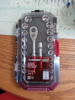 Husky 1/4 in. Drive Ratchet SAE/Metric Standard Socket Set (24-Piece) H4D24PCSWS - Image 1 of 4