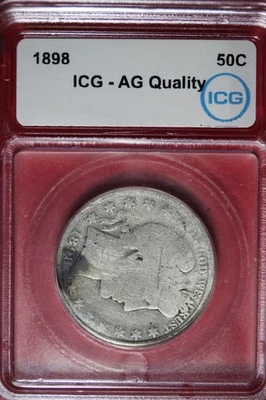 1898 ICG AG Quality Barber Half Dollar B50908 - Image 1 of 2