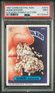 PSA 9 MINT 1987 Garbage Pail Kids Stickers 261b BOBBI BOOGER PURPLE LETTER OS7 - Picture 1 of 3