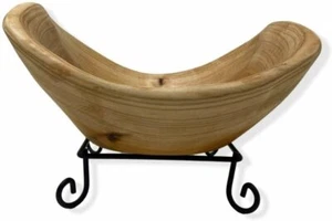 TJ Global Handmade Wood Bowl Rectangular shape Handcarved Natural Root Wood... - Picture 1 of 6