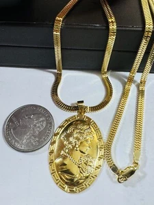 New 18K 750 Real Gold Snake Set Queen ll Necklace 19.5/20” long 3.2mm 10.5g - Picture 1 of 24