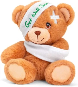 Animale di peluche orso peluche chiglia giocattoli, orsacchiotto di stoffa ""buon miglioramento"" circa 15 cm - Foto 1 di 2