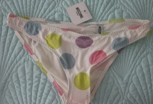Moschino Mare Polka Dot Ivory Lined Bikini Bottom Only USA X-Large - Picture 1 of 3