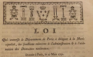 Révolution / Louis XVI / Paris, Domaines nationaux / 1791, Foix ( Ariège) - Bild 1 von 3