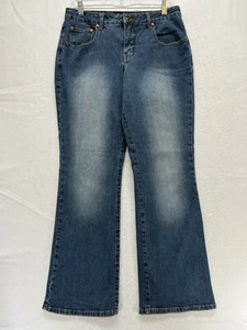 LA Blues Boot Cut Jeans Women's Size 10 P - Medium Wash Mid Rise Stretch Cotton - Picture 1 of 11
