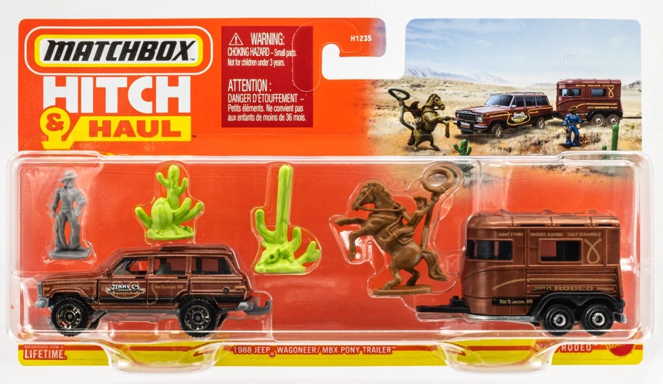 2024 Matchbox Hitch & Haul MBX Rodeo | 1988 Jeep® Wagoneer | MBX Pony Trailer - Image 1 of 1