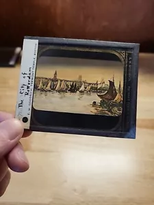 Vtg Magic Lantern Slide-Picture Of The City Of Rotterdam, Netherlands- Color - Picture 1 of 3