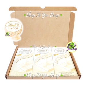 LINDT WHITE CHOCOLATE PERSONALISED HAMPER GIFT BOX Easter Present Lindor Bars - Picture 1 of 11
