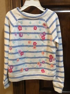 Cherokee Girls Floral Striped Sweatshirt XS 4/5 NWT - Picture 1 of 5