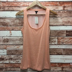 NEW Ann Taylor Women's Orange Striped Sequins Tank. Size Small. - Picture 1 of 5