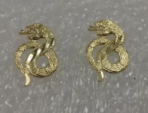 New 14k Yellow Gold Snake Earrings - Picture 1 of 4