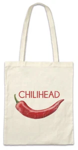 Chilihead Stofftasche Einkaufstasche Chili Peppers peperoncino Fun Hottie Hotty - Picture 1 of 1