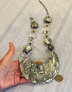 $450 Viktoria Hayman Sterling Silver Resin Contemporary Beaded Crystal Necklace - Picture 1 of 9