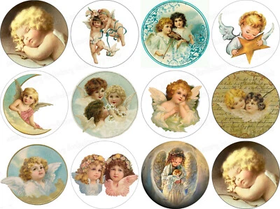 Vintage Nostalgie Engel eßbar Tortenbild Deko Muffin Aufleger Weihnachten backen - Bild 1 von 4