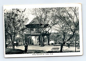 ST JOHN NEW BRUNSWICK CANADA OLD VIEW OF KING SQUARE POSTCARD (H-28) - Picture 1 of 2