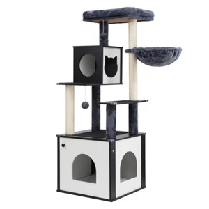 i.Pet Cat Tree Tower Scratching Post Scratcher 144cm Wood Bed Condo House - Picture 1 of 6