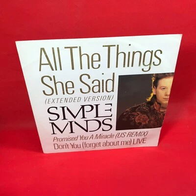 SIMPLE MINDS All The Things She Said 1986 UK 3-track 12" Vinyl Single original - Image 1 of 4