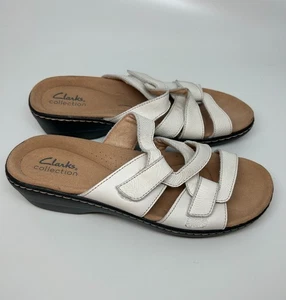 Clarks Damen 8.5N Merliah Karli weiße Slipper Sandalen - Bild 1 von 6