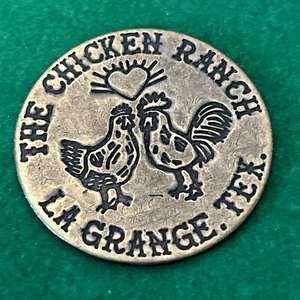 Golf Ball Marker-Funny Brothel Coin *The Chicken Ranch, La Grange TX* 1.5" Brass - Picture 1 of 3
