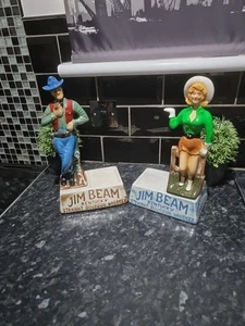 Jim Beam Kentucky bourbon whiskey promo ceramic cowboy and cowgirl ,RARE - Picture 1 of 24