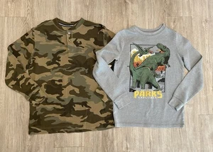 Boys Long Sleeve Thermal Tee Lot Of 2, Large 10-12, Jumping Beans Basic Editions - Picture 1 of 3