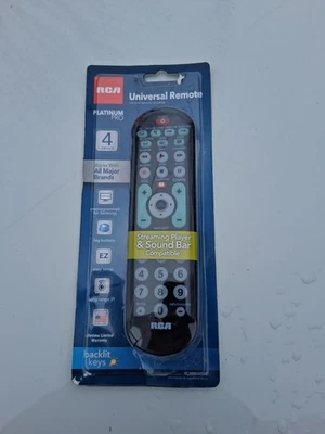 NEW Open Box - RCA 4-Device Universal Black Big Button Remote Control RCRBB04GR - Image 1 of 2