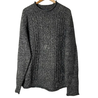 Suéter French Connection Para Hombres XL Tejido con Cable Mezcla Mohair Gris Carbón Foto 1 de 4