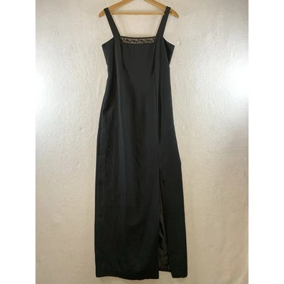 VTG JR Nites Womens Y2K Formal Maxi Dress Sz 6 Black Beaded Whimsigoth Witchy - Image 1 of 4