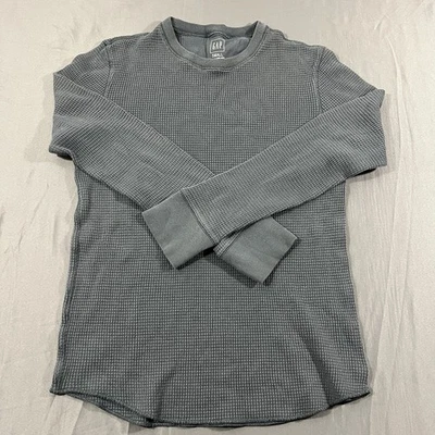 Camisa térmica de punto gofre GAP para hombre manga larga gris talla pequeña 100 % algodón Foto 1 de 4