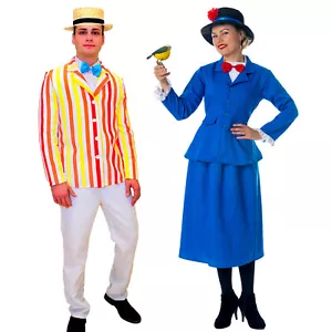 Mary Poppins Ladies Fancy Dress Victorian Nanny Adults World Book Day Costume lo - Picture 1 of 5